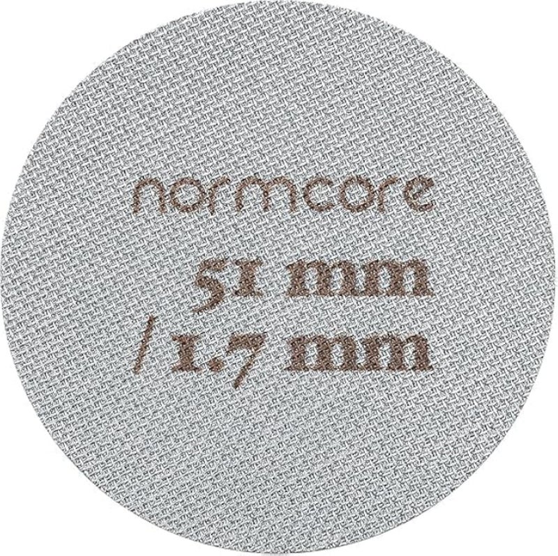 شاشة قرص الإسبريسو الممتازة - شاشة دش سفلية من الفولاذ المقاوم للصدأ 51 مم - سمك 1.7 مم 150 ميكرومتر - فلتر قهوة قابل لإعادة الاستخدام لحامل الفلتر - يعزز الاستخلاص ويحافظ على نظافة رأس المجموعة (51 مم)